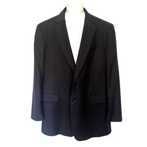 AUSTIN REED Navy Pin Stripe 2 Button Mens Blazer Jacket Sz 46R Single Vent USA